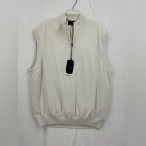 NWT Greg Norman Collection Men's Zip Up Cream Sweater Vest 546